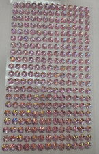 CraftbuddyUS 260pcs x8mm, AB PINK FLOWER Self Adh Rhinestone Gems Wedding Craft