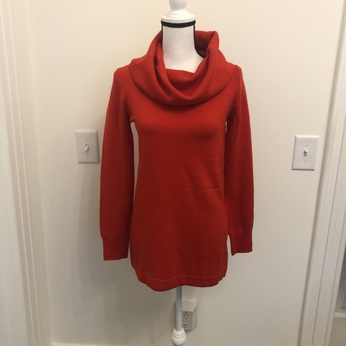 Cowl Neck Tunic Sweater Red 