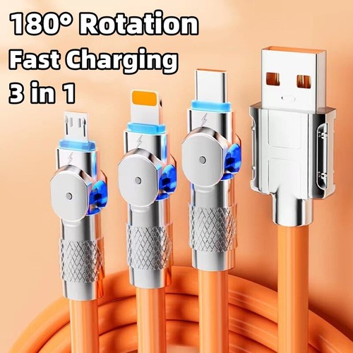 120W 3 in 1 Multi USB Charger Charging Cable Cord For USB-C Micro Android IPhone - 第 2/10 張圖片