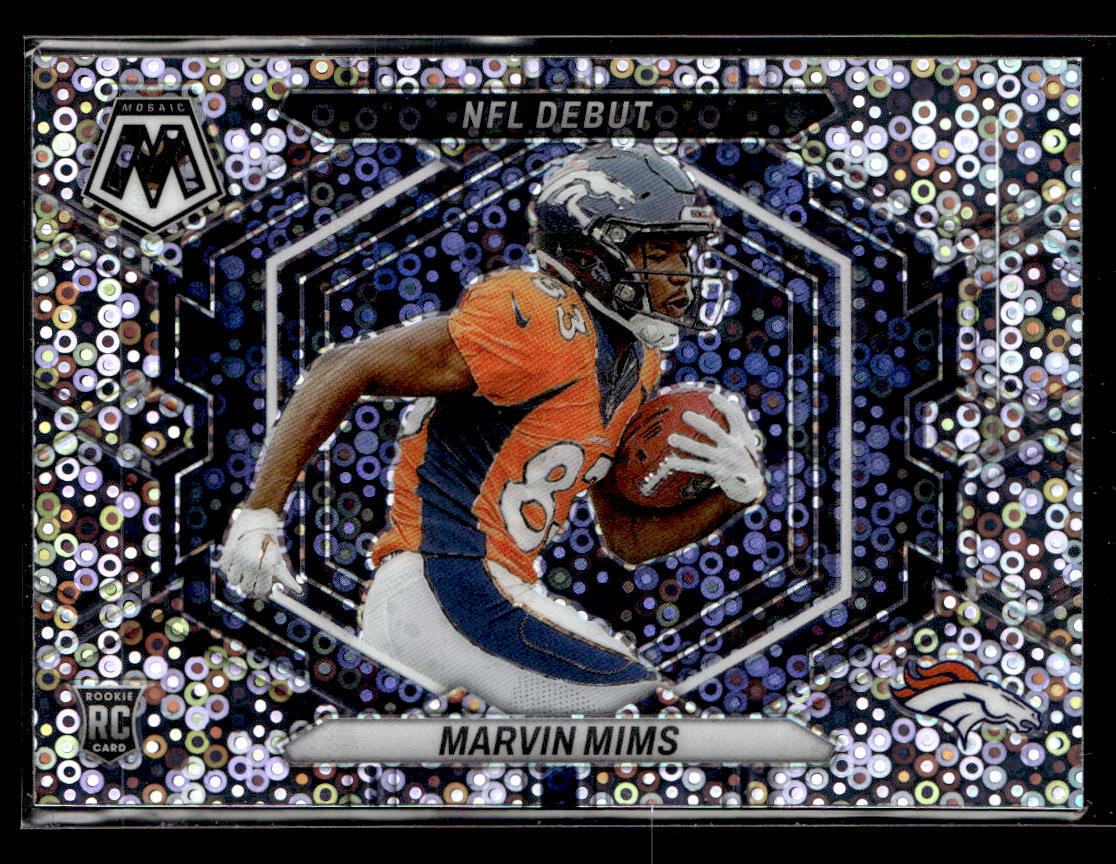 2023 Panini Mosaic #ND-13 Marvin Mims Silver No Huddle Mosaic card