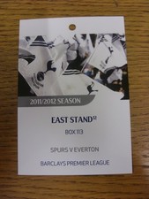 11/01/2012 Ticket: Tottenham Hotspur v Everton [East Stand Executive Box Pass] .
