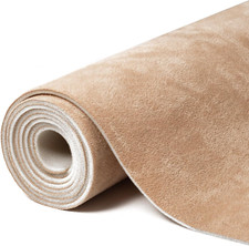 Beige Suede Headliner Fabric 92"x60" with Foam Backing for Car/RV Repair
