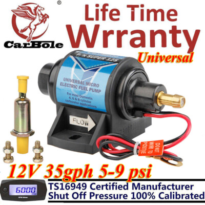 Universal Electric Fuel Pump Gasoline Petrol Self-Priming Pump 12S 35GPH 5-9PSI