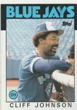 FREE SHIPPING-MINT-1986 Topps #348 Cliff Johnson Blue Jays PLUS BONUS CARDS