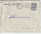 1920 Belgium Olympic Anniversary cancellation Cover Envelope