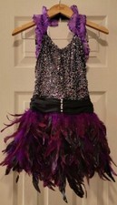 Glamour Costumes XSA Black/ Purple Feathers Tap/jazz