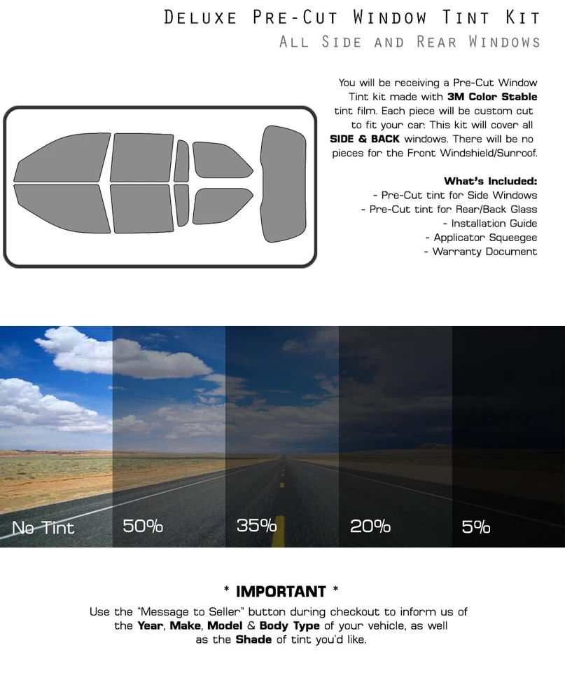 Película de vidrio tinte ventana precortada estable color 3M para Jeep Grand Cherokee 2022-2025 Foto 3 de 4