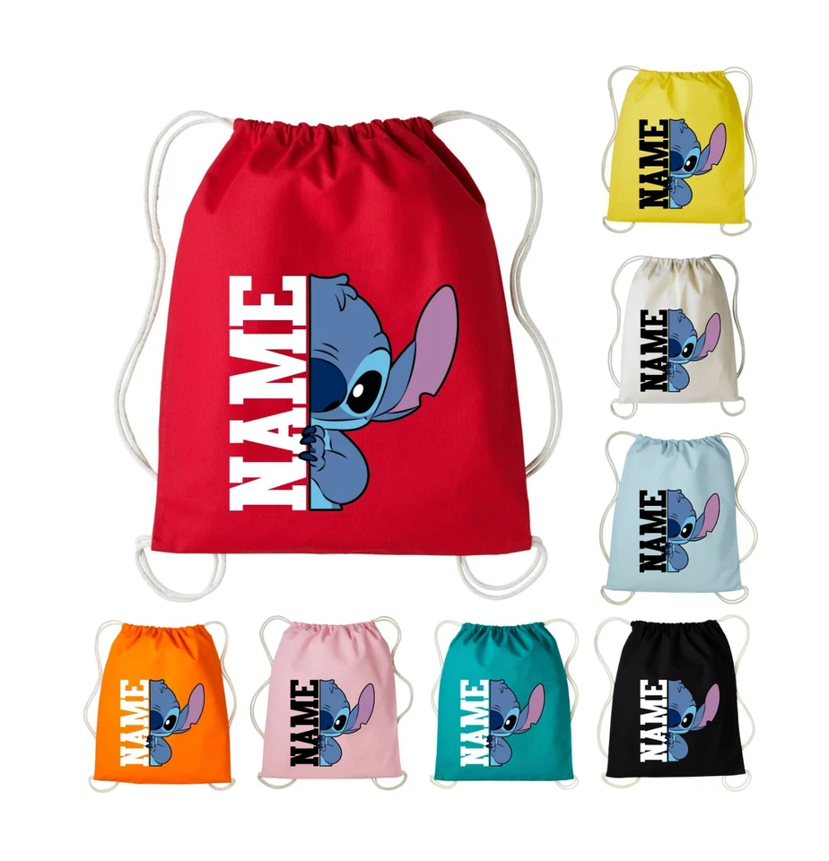 NUTSHELL Personalised Stitch Drawstring Bag, PE Kit/Gym/Swimming School Rucksack Kids Bag