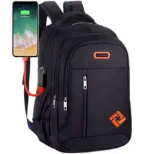 Waterproof Laptop Backpack Bookbag 17" School Travel Bag with USB Charging Port