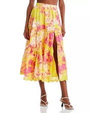 Hemant and Nandita Tiered Floral Print Midi Skirt 19B 656