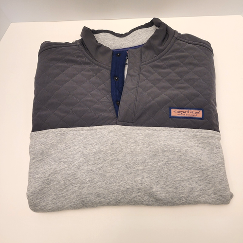 Vineyard Vines 1/4 Snap Pullover Mens LARGE Quilted Shoulders Martha's Vineyard - Picture 2 of 9