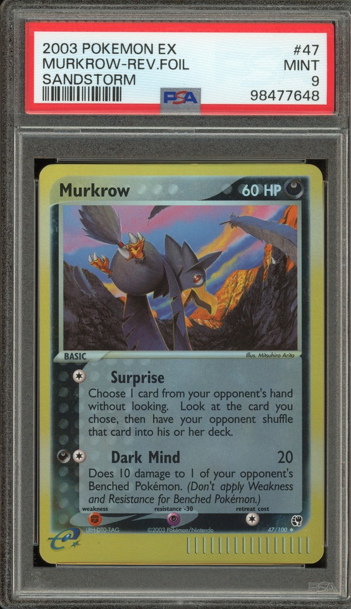 Pokemon Murkrow EX Sandstorm Reverse Holo #47 PSA 9 Mint | eBay