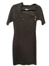 Calvin Klein Brown/Gold Sweater Dress Small