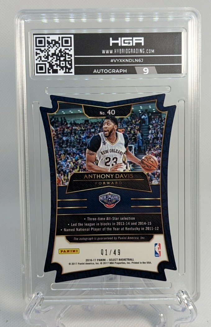 2016/17 PANINI SELECT 40 ANTHONY DAVIS DIE CUT AUTO 1/49 HGA 2016/17 PANINI SELECT 40 ANTHONY DAVIS DIE CUT AUTO 1/49 HGA