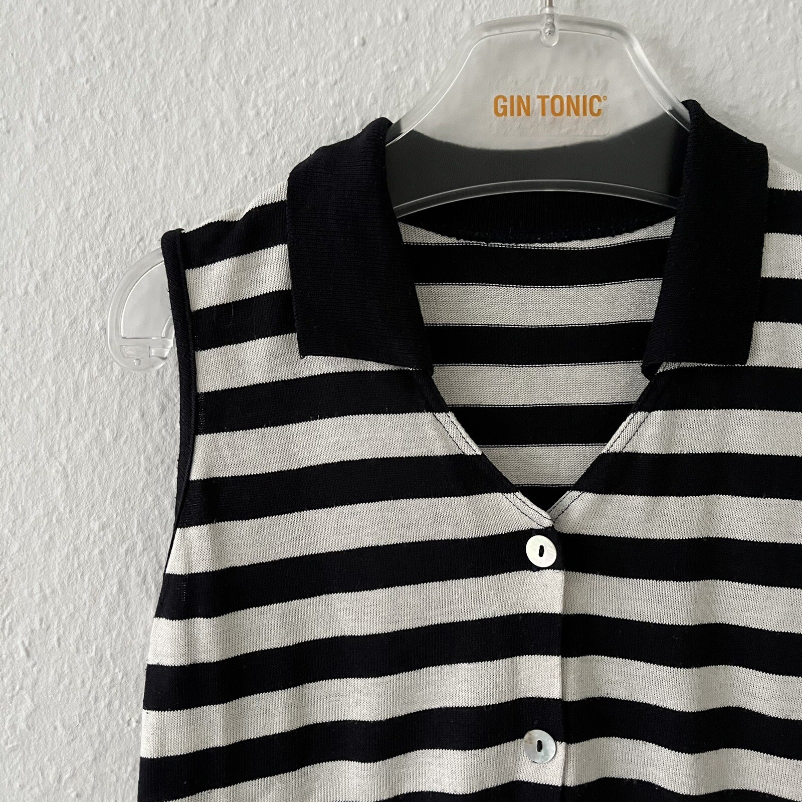 RUMAOZIA Strickweste Herren - Gestreifter Pullover Ärmellos Vintage Schwarz