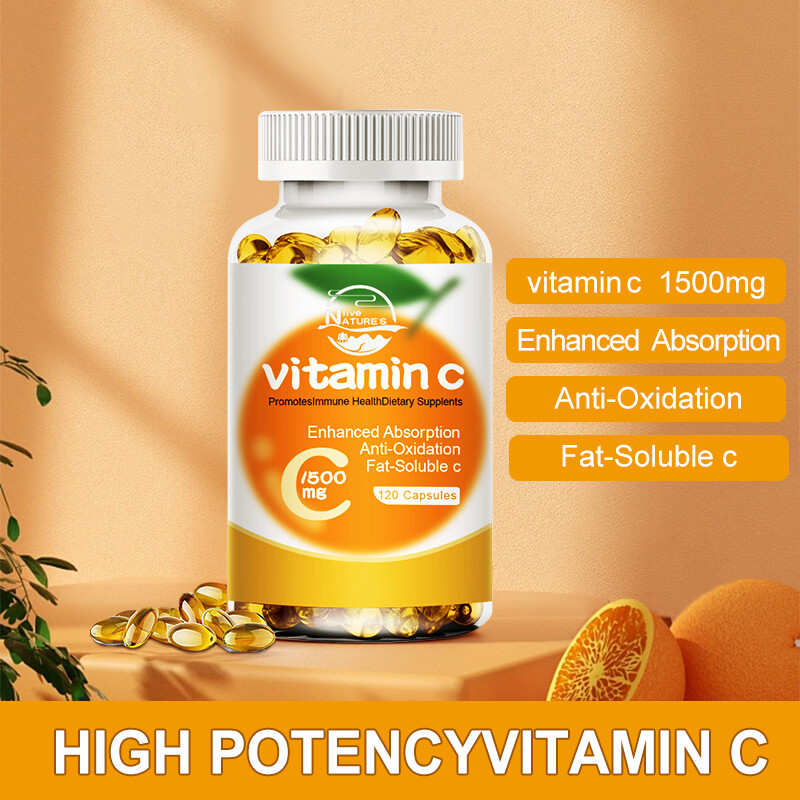 2 x 120Pcs Natural Vitamin C Capsules 1500mg High Absorption Strong