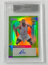 Darius Days 2022-23 Leaf Vivid Pre-Production 1/1 Green Prizm Autograph Rookie