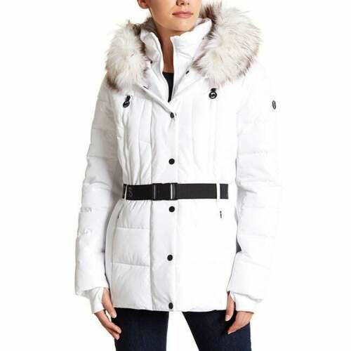 michael kors white coat with belt