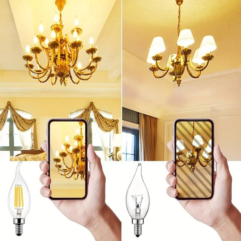 3.3W 40W Replacement Non Dimmable B11 Candelabra Day Light 8-Pack Bulbs 537 1037 - Image 3 of 4