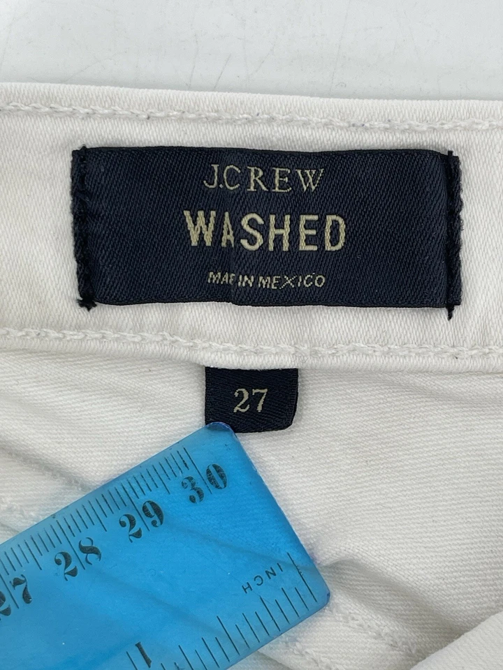 J Crew Stretch Jean Shorts Womens Size 27 Low Rise White Denim 29” Waist - Image 3 of 4