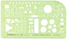 ALVIN Electric/Electronic Symbols Template, Size: 5.25" x 8.25" x .030" TD1515 