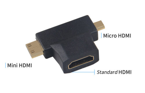 NEW Mini & Micro HDMI Male to Standard HDMI Female Adapter HDTV 4K 1080p 3D - Picture 2 of 7