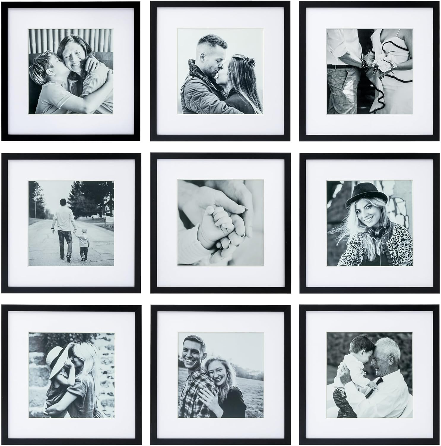 Gallery Wall Frame Set 12X12 Square Picture Frame 9 Pack，Black Picture Frames Us