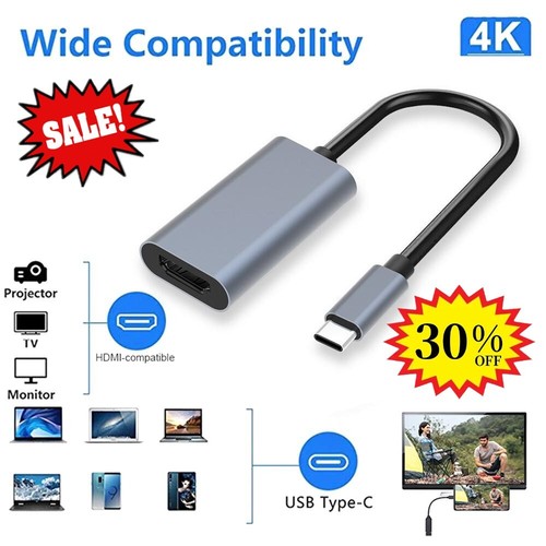 USB-C Type C to HDMI Adapter USB Cable 4K 30HZ For MHL Android Phone Tablet 💯DE - Picture 3 of 12