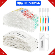 Bulk Toothbrushes Dental Floss Set Individually Wrapped Soft Bristl