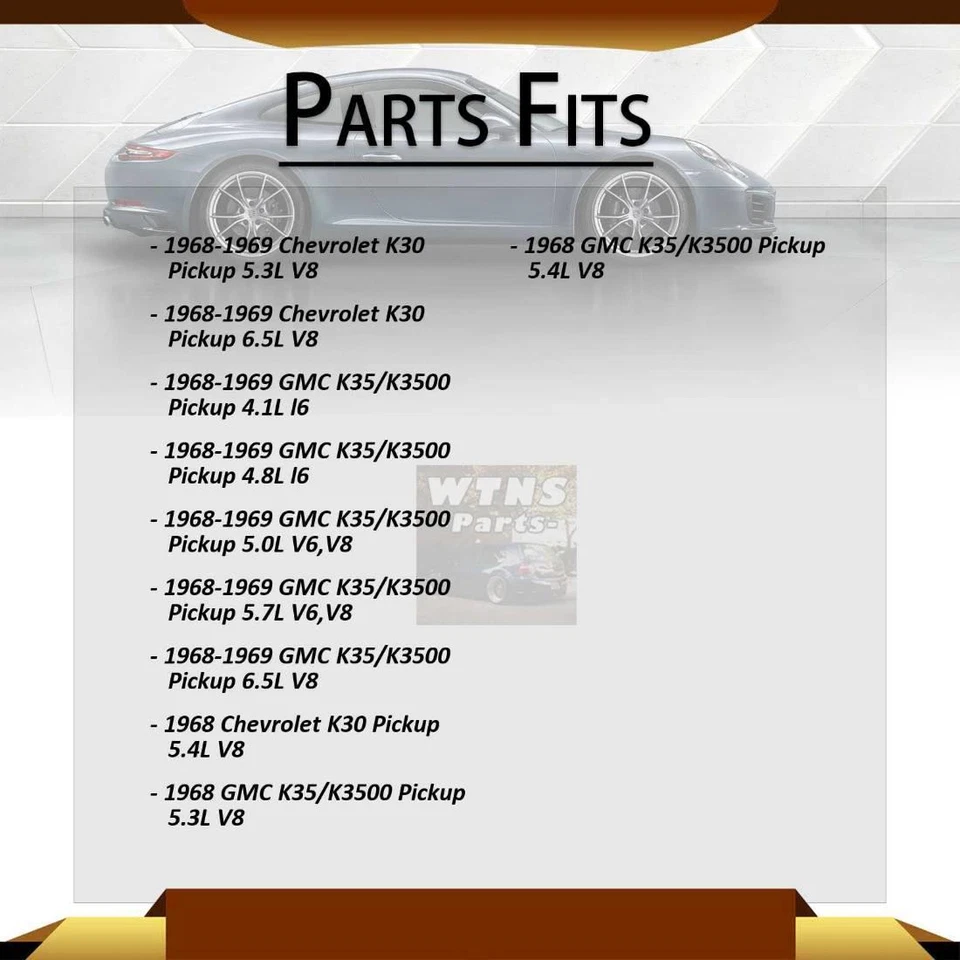 GMB U 型接头前后轴所有接头 2x 适用于 1968 年 GMC K35/K3500 拾音器 5.3L — 第 3/4 张图片