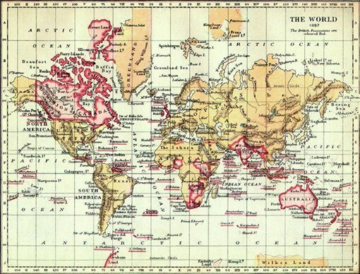 WORLD MAP POSTER 1897 Rare Hot Vintage | eBay