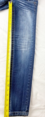 Underground Soul Womens Sz 0 Stretch 30” Inseam Stretch Blue Jeans Whiskered EUC - Picture 4 of 7