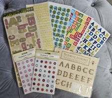 BIG Sticker Destash Lot - Alphabet Victorian Words Holiday Chipboard Canvas