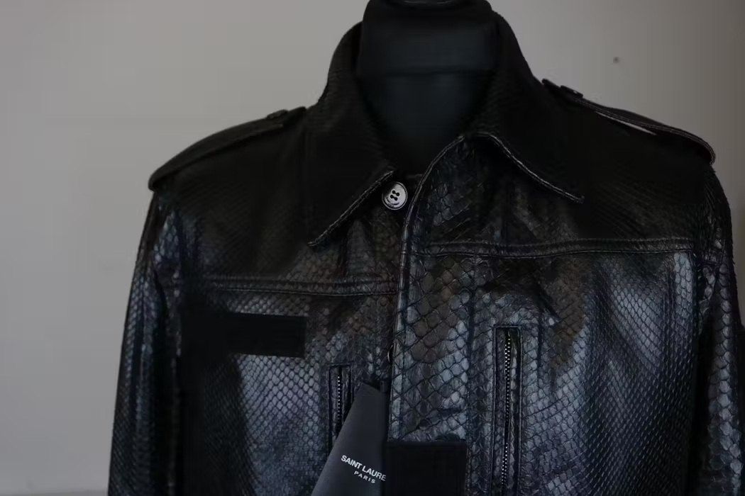 Saint Laurent PYTHON leather jacket pitone giubbotto
