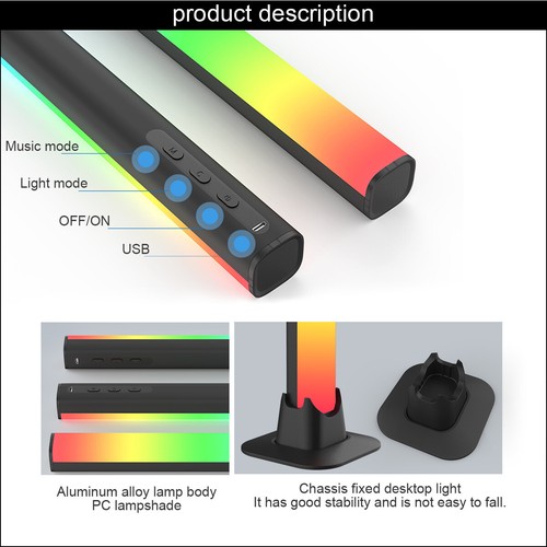 2X Smart LED Light Bar RGB Flow Light TV Gaming Backlight Bluetooth App Control - Picture 8 of 12