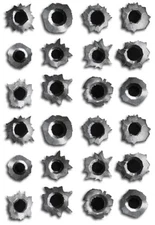 24 Realistic Bullet Holes Vinyl Sticker Decal Car Truck auto prank Vehicle