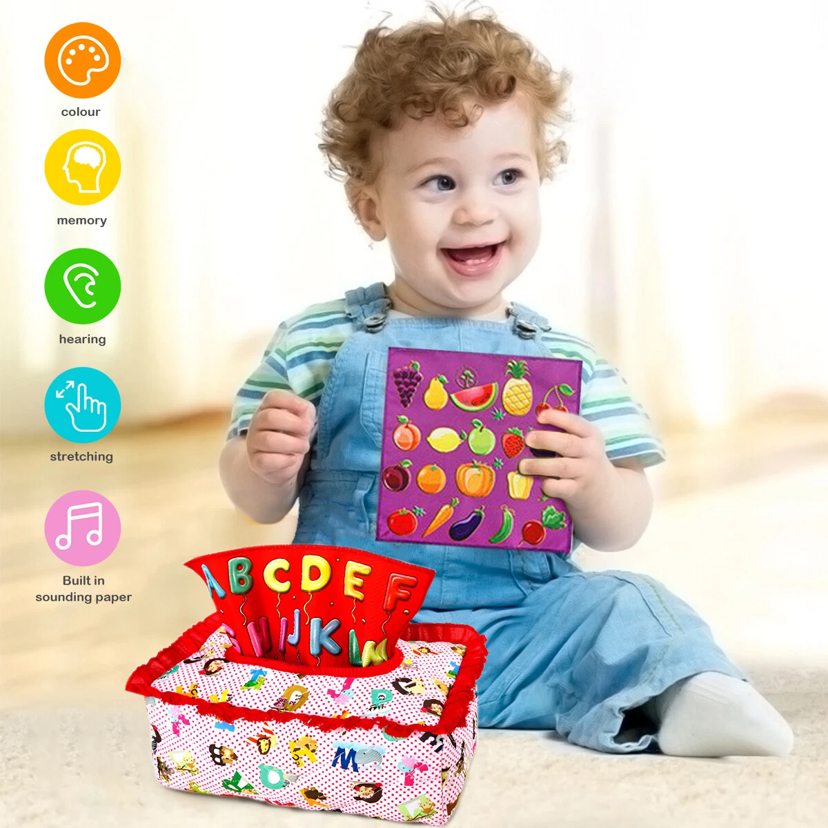 Infant tissue sale box toy