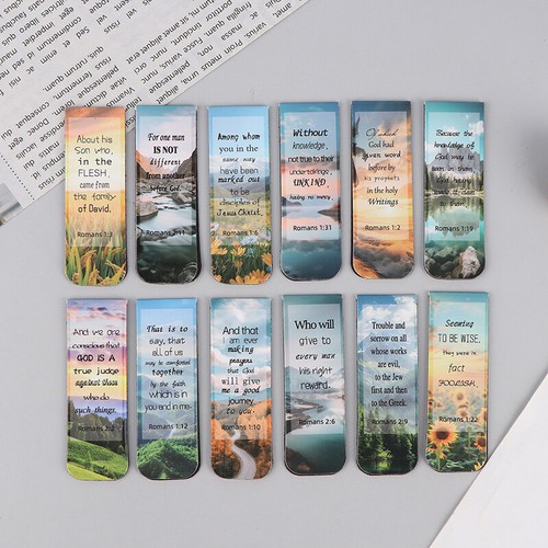 12pcs Aesthetic Motivational Bible Quotes Paper Bookmarks DIY Students Readers - Photo 3/19