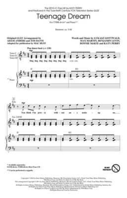 Teenage Dream TTBB DIVISI Pop Choral Series Glee Cast