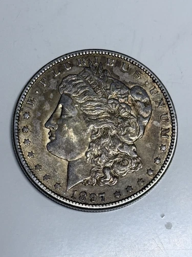1897-S Morgan Dollar AU Uncirculated Details TONED