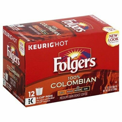 Folgers 100 Percent Colombian Coffee MediumDark Roast 12 Count for