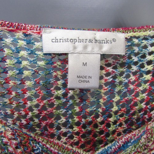 Christopher & Banks Open Knit Boho Sweater Women's Size M 3/4 Sleeve Medium - Picture 2 of 13