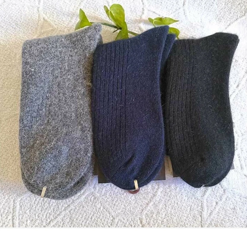 Paquete de 3 calcetines 100 % lana merino cálidos gruesos térmicos clásicos de trabajo para hombre Foto 4 de 4