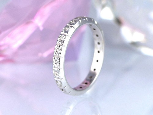 "Anillo "Memory" en oro blanco 585/- con 22 diamantes 0,11 ct. Wesselton/si - Imagen 2 de 5