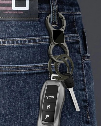 Key Chain Quick Release Spring with 4 Key Rings Heavy Duty Car Keychain Organize - Picture 5 of 8