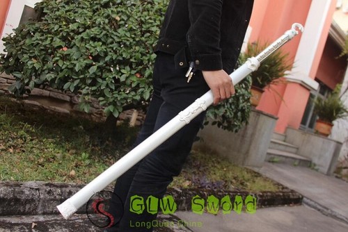 Spada cinese forgiata a mano Longquan KungFu spada alta acciaio manganese lama affilata - Foto 10 di 10