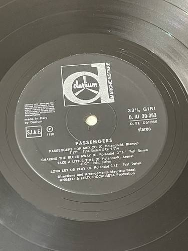 Disco Vinile 33 giri LP Passengers – Passengers Omonimo 1980 DURIUM - Foto 8 di 8
