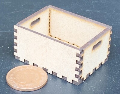 Puppenstube MDF Holzkiste Kiste Flachpackung Miniatur Maßstab M 1:12 tumdee