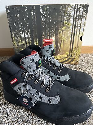 Supreme New York Yankee Timberland Field Boots Size 12 Black