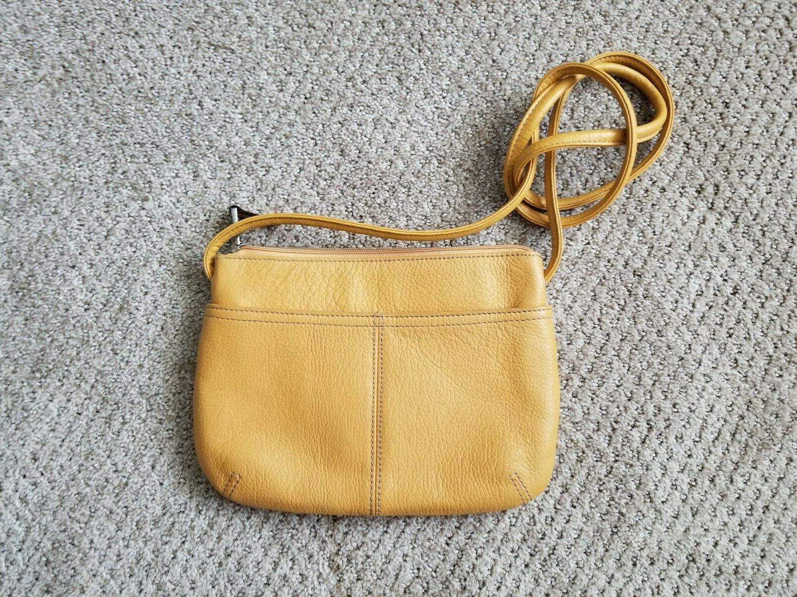 Tignanello Mustard Yellow Leather Small Crossbody Pur… Gem
